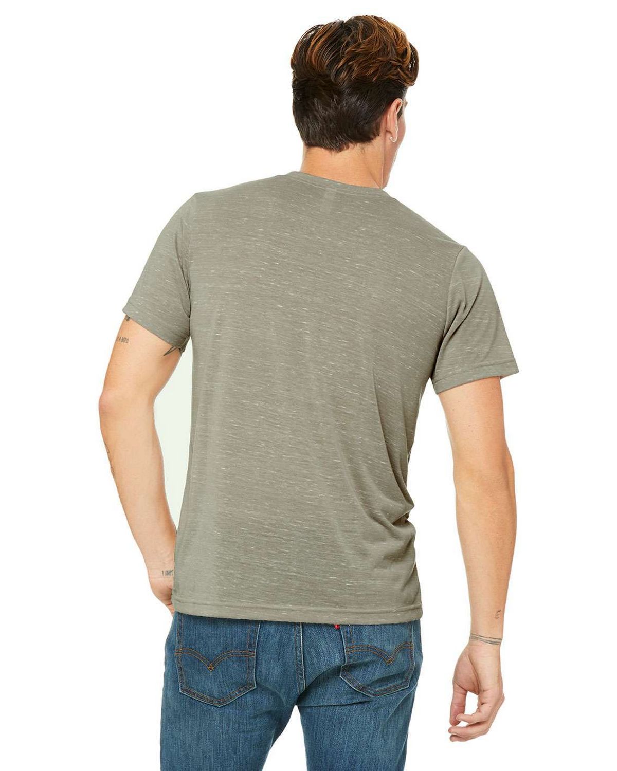 3650 Bella + Canvas Unisex Short Sleeves Poly-Cotton T-shirt - Back Image