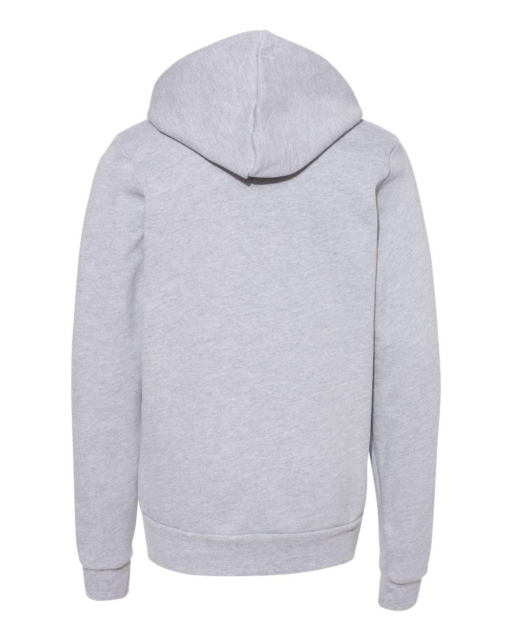 3719Y Bella + Canvas Youth Fleece Hoodie 3719Y Bella + Canvas Youth Fleece Hoodie - Back Image