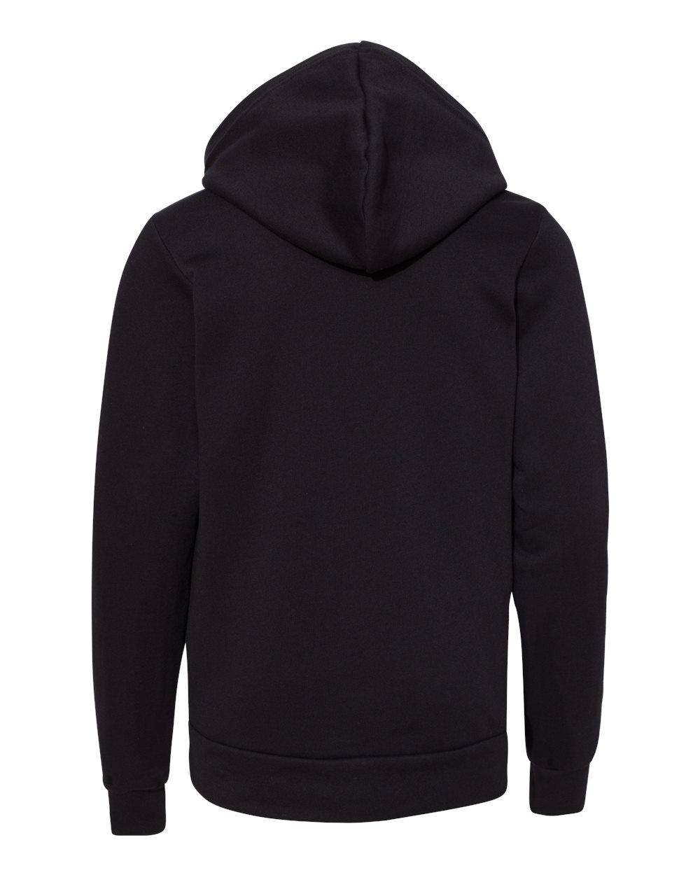 3719Y Bella + Canvas Youth Fleece Hoodie - Back Image