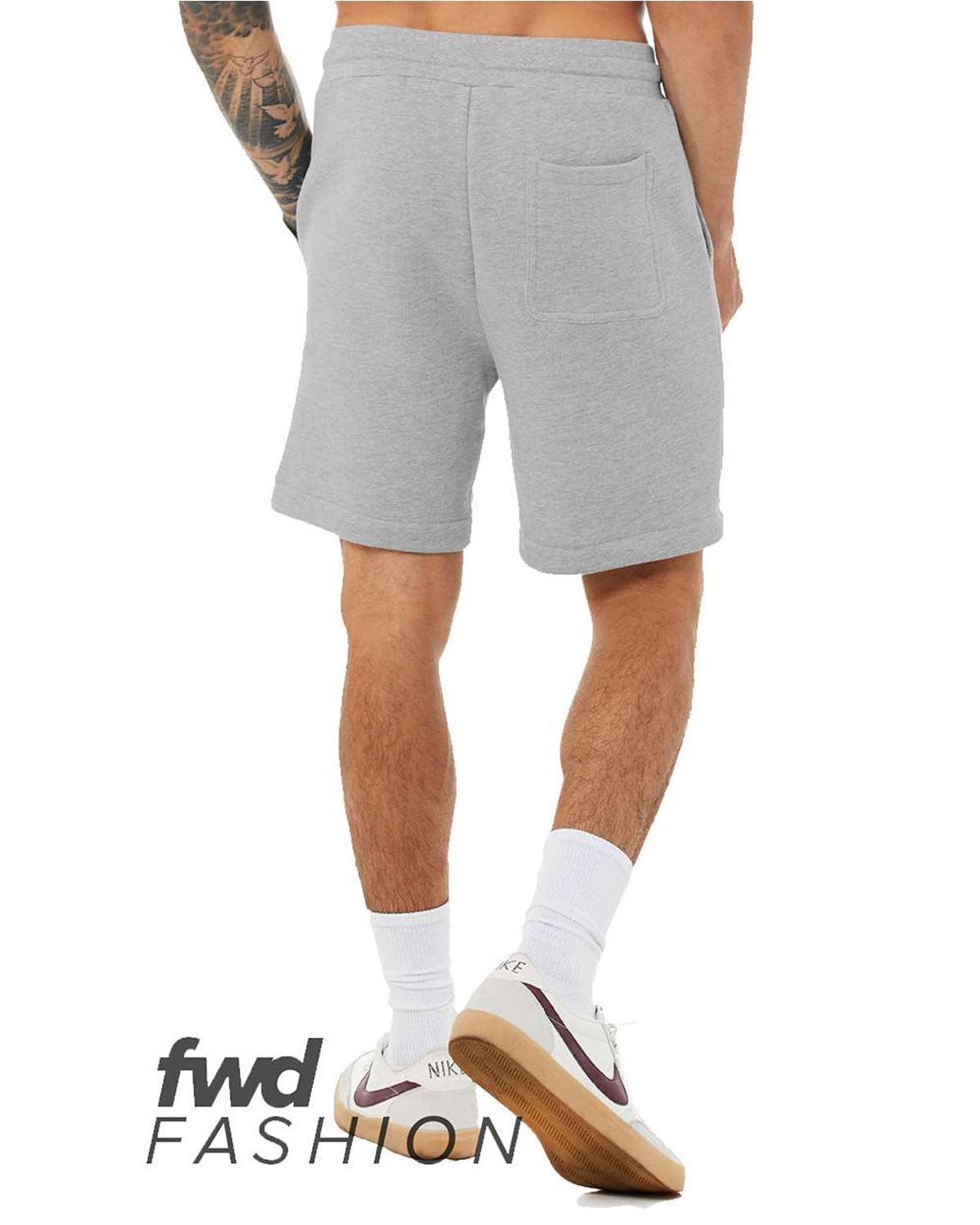 3724 Bella + Canvas Unisex Fleece Drawstring Sweat Short - Back Image