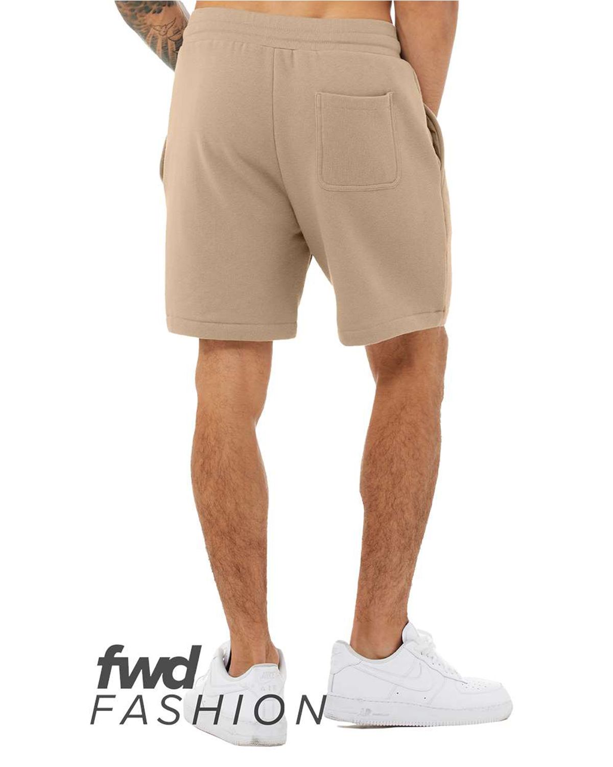 3724 Bella + Canvas Unisex Fleece Drawstring Sweat Short - Back Image