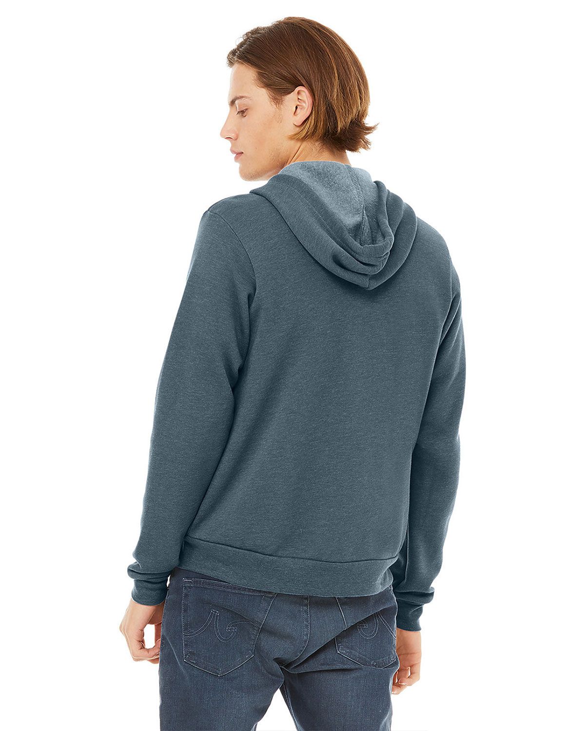 Bella + Canvas Direct to Film (DTF) 3739 Unisex Sponge Fleece Full-Zip Hoodie - Back Image