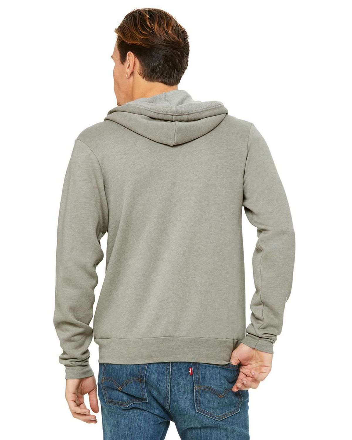 3739 Bella + Canvas Unisex Sponge Fleece Full-Zip Hoodie - Back Image
