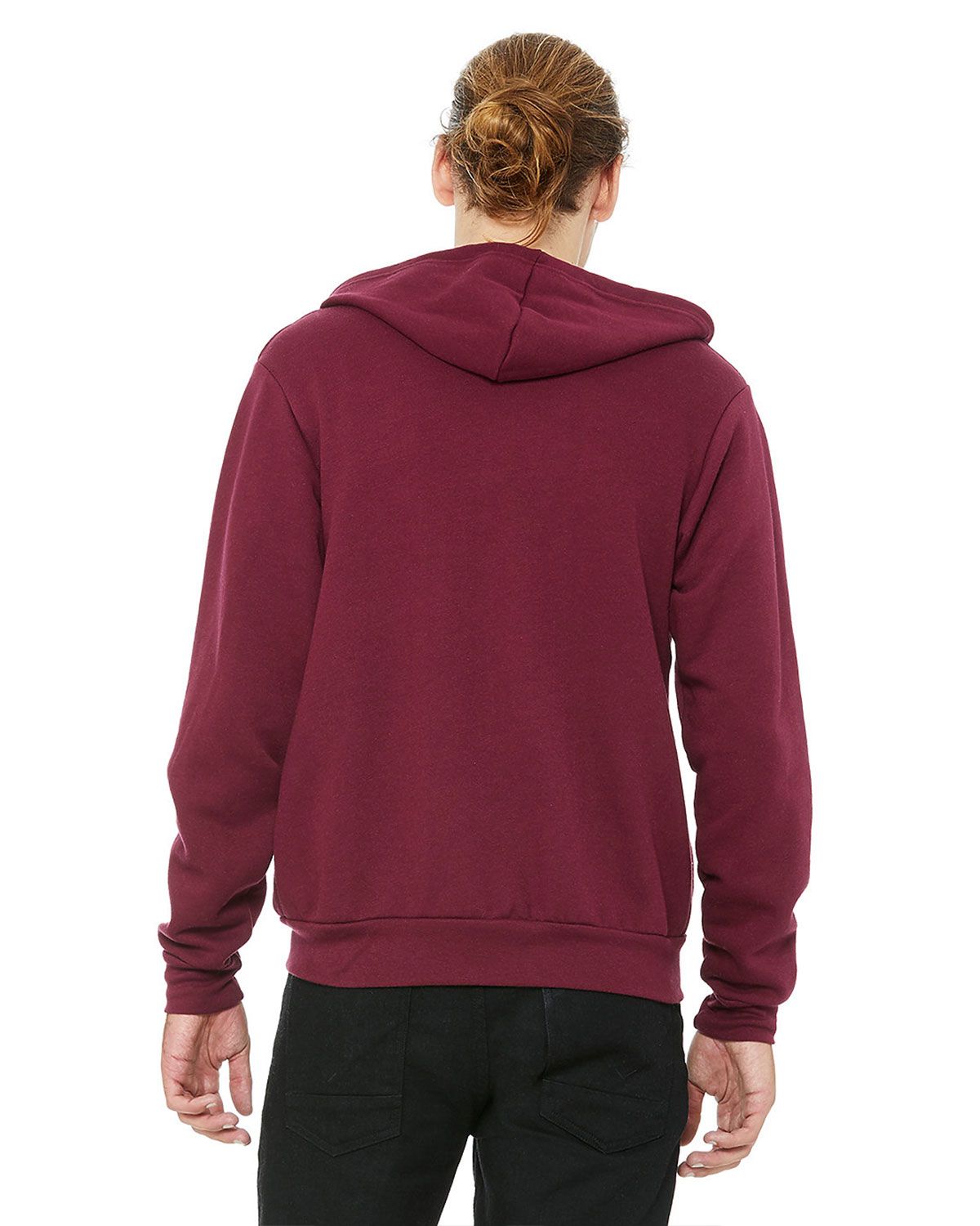 3739 Bella + Canvas Unisex Sponge Fleece Full-Zip Hoodie - Back Image