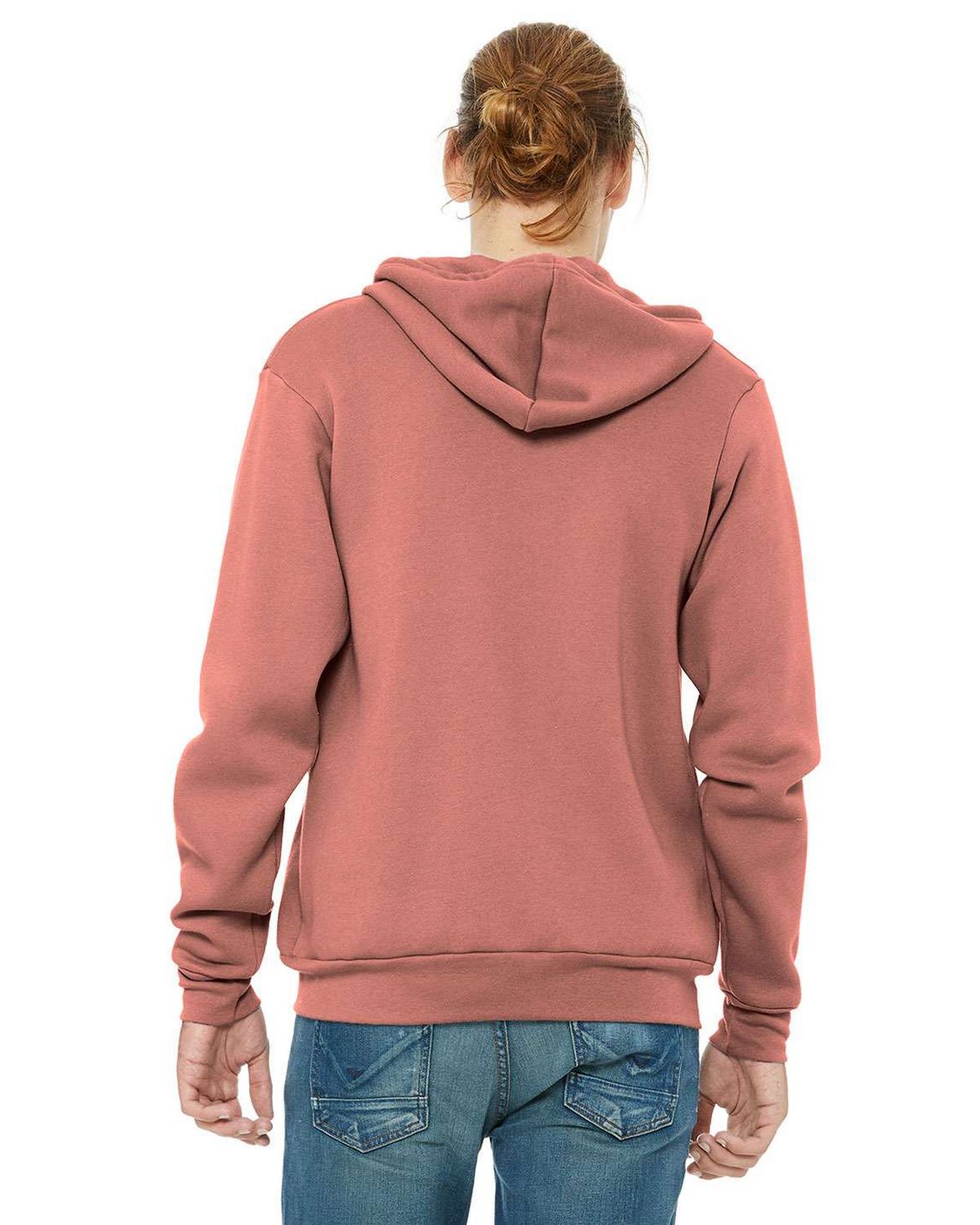 3739 Bella + Canvas Unisex Sponge Fleece Full-Zip Hoodie - Back Image