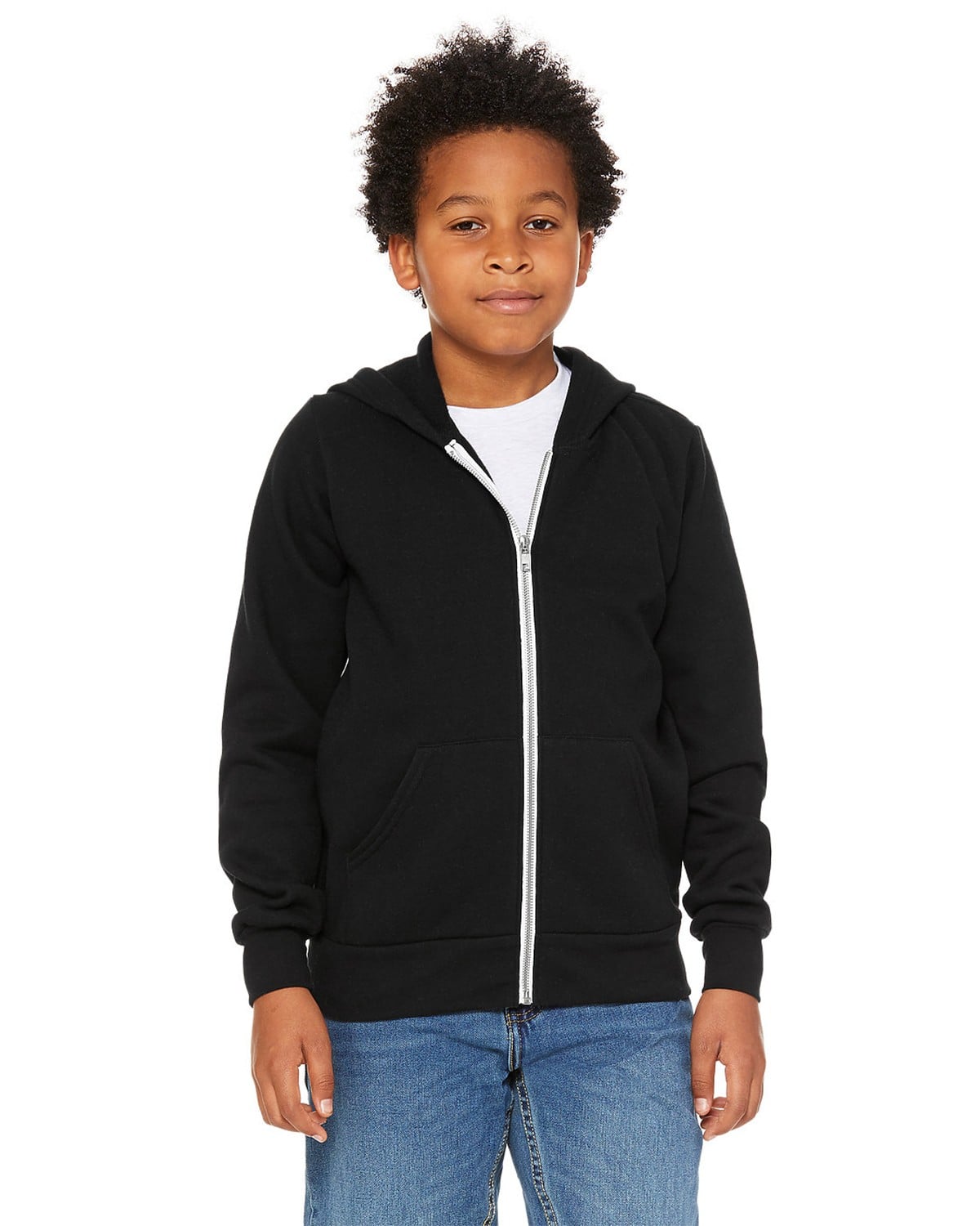 3739Y Bella + Canvas Youth Sponge Fleece Full-Zip Up Hoodie 3739Y Bella + Canvas Youth Sponge Fleece Full-Zip Up Hoodie