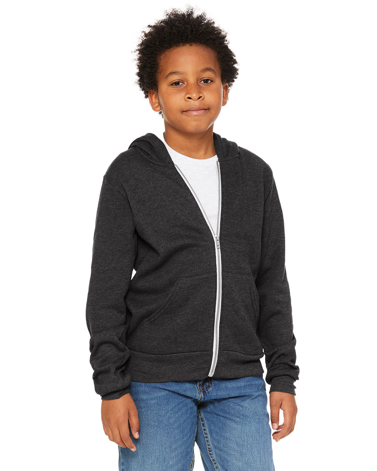 3739Y Bella + Canvas Youth Sponge Fleece Full-Zip Up Hoodie