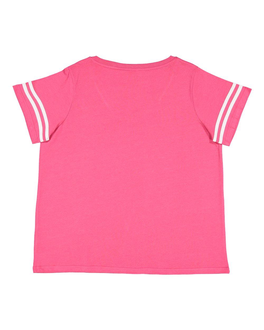 3837 LAT Ladies Curvy Football T-Shirt - Back Image
