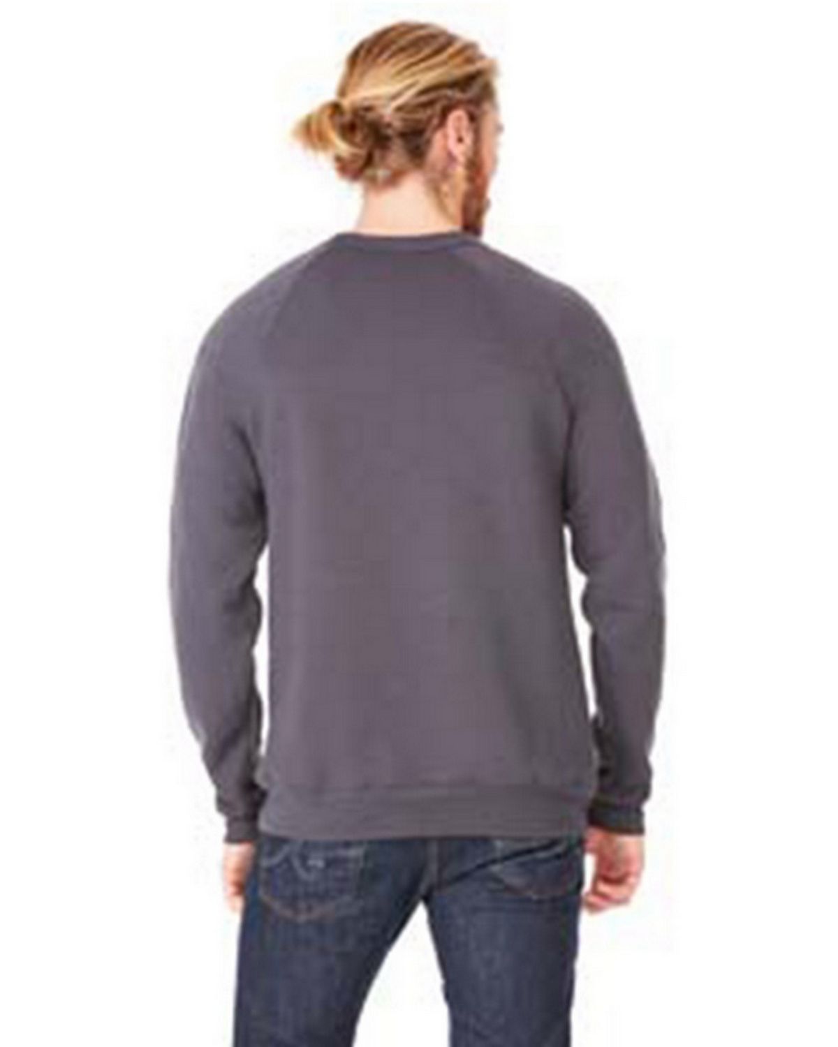 3901 Bella + Canvas Unisex Sponge Fleece Raglan Crewneck Sweatshirt - Back Image