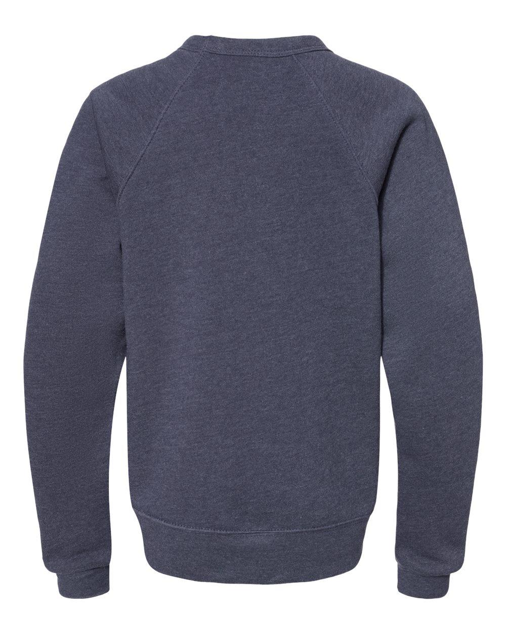 3901Y Bella + Canvas Youth Sponge Fleece Raglan Sweatshirt - Back Image