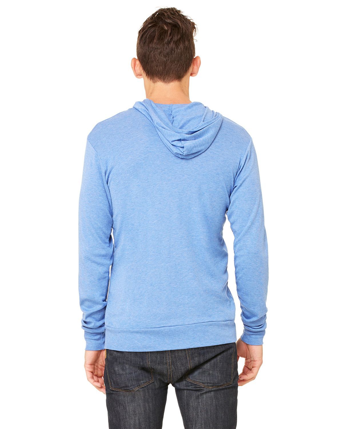 3939 Bella + Canvas Unisex Lightweight Zip-Up Hoodie - Back Image