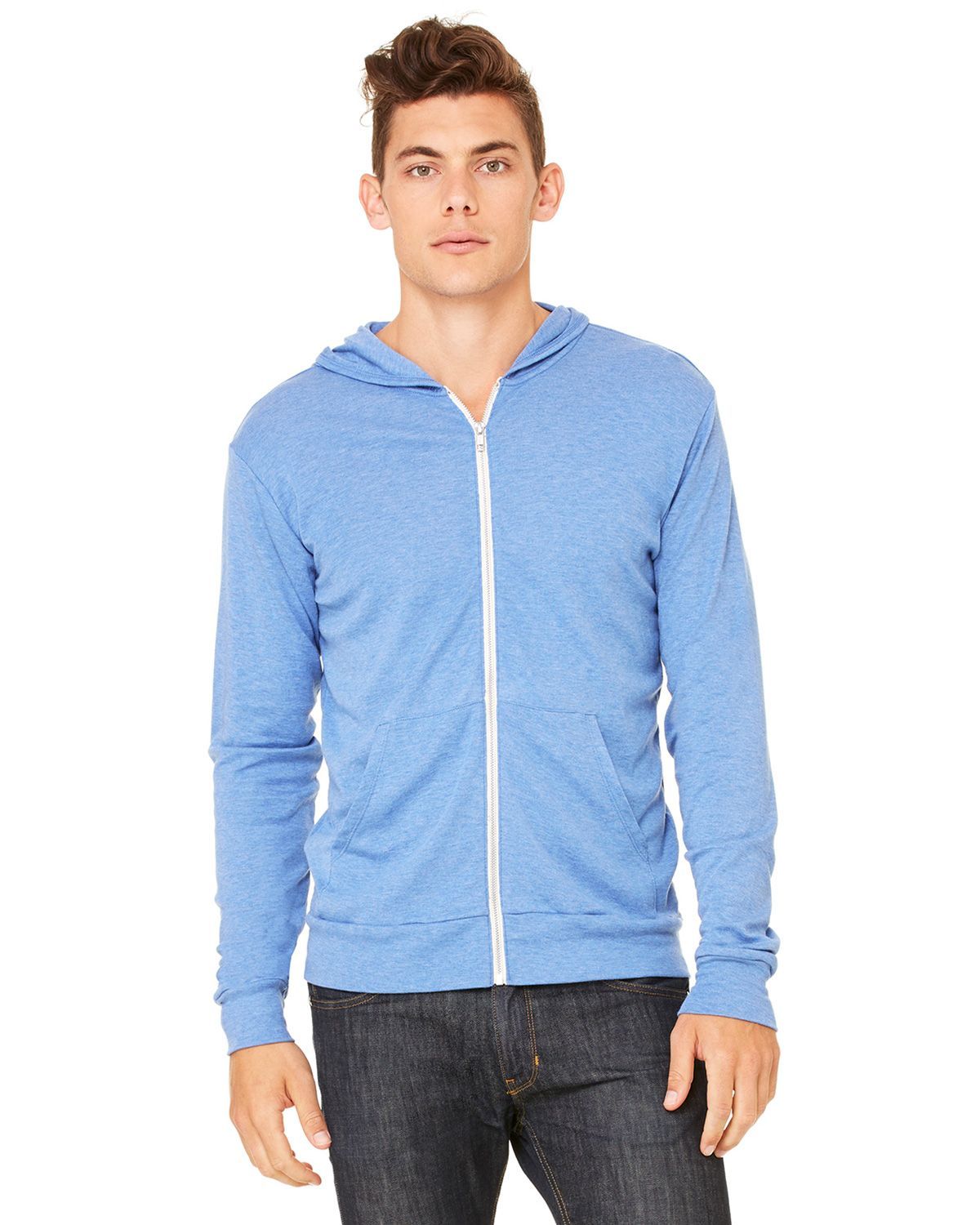 3939 Bella + Canvas Unisex Lightweight Zip-Up Hoodie 3939 Bella + Canvas Unisex Lightweight Zip-Up Hoodie
