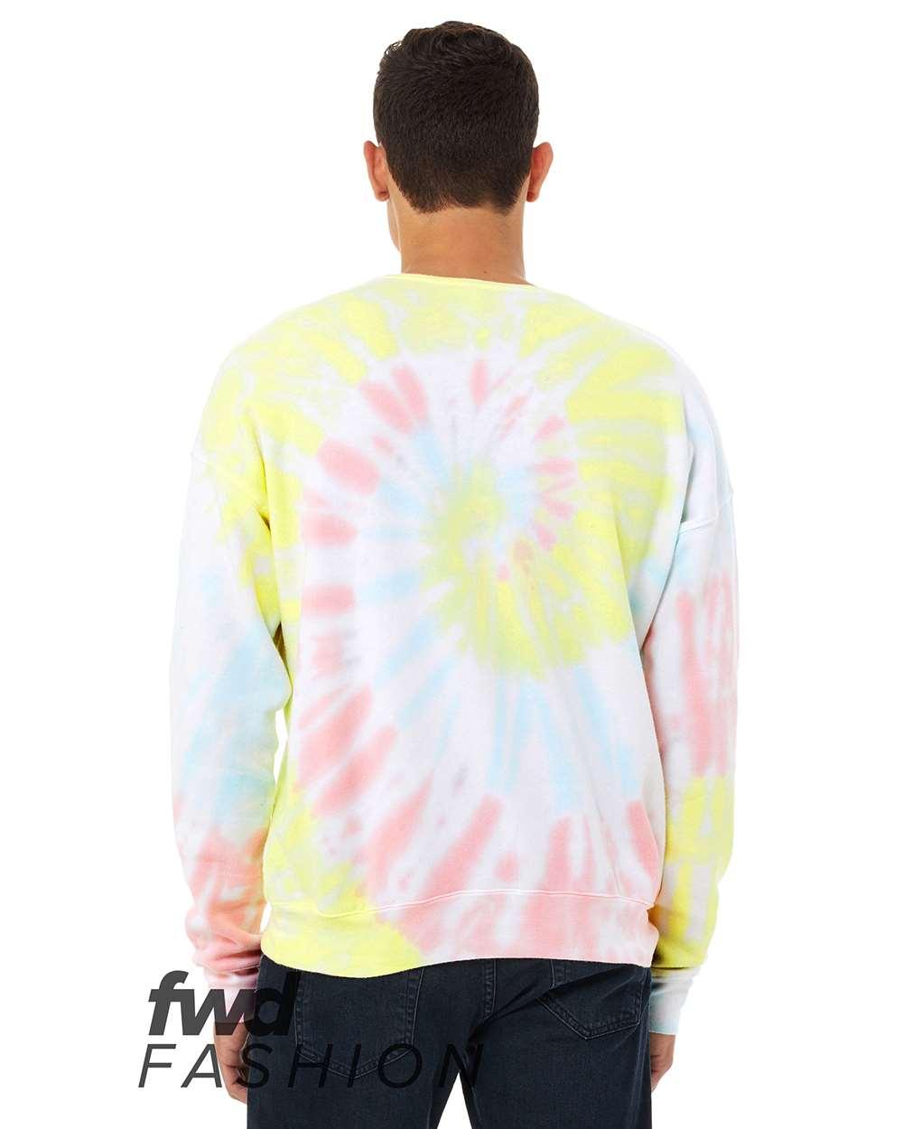 3945RD Bella + Canvas FWD Fashion Unisex Tie-Dye Pullover Sweatshirt - Back Image