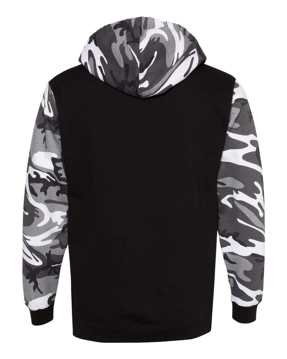 3967 Code Five Mens Fashion Camo Hooded Sweatshirt - Back Image