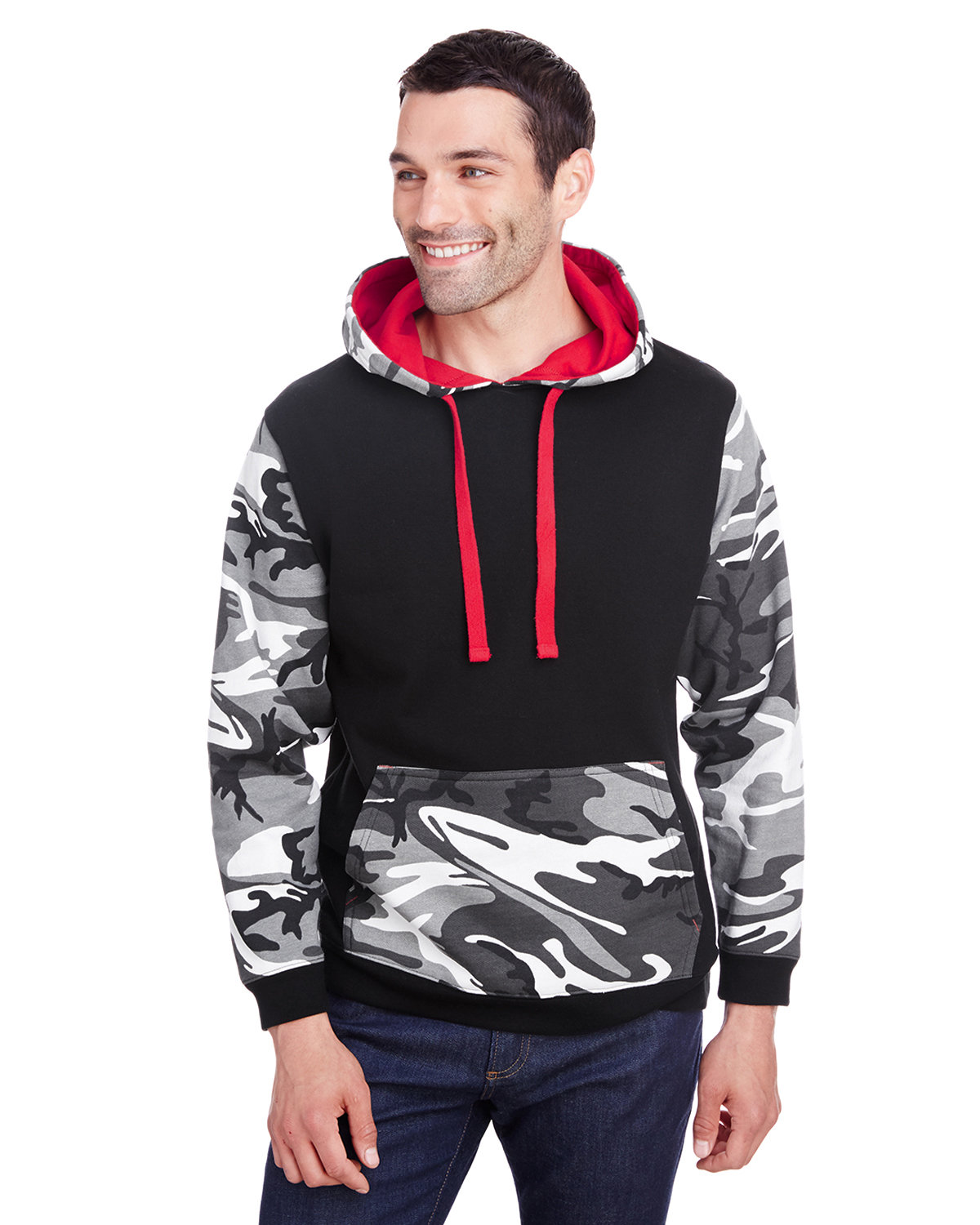 3967 Code Five Mens Fashion Camo Hooded Sweatshirt
