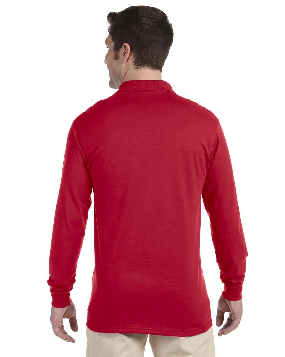 437ML Jerzees Adult SpotShield Long-Sleeve Jersey Polo - Back Image