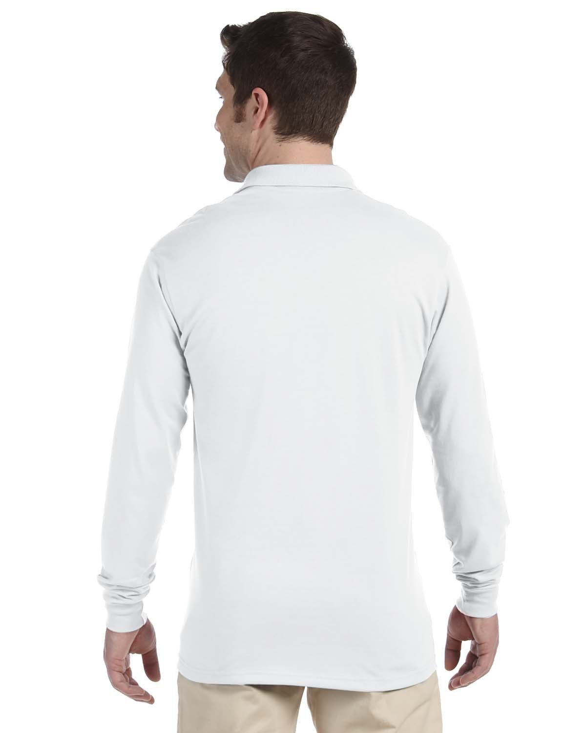 437ML Jerzees Adult SpotShield Long-Sleeve Jersey Polo - Back Image