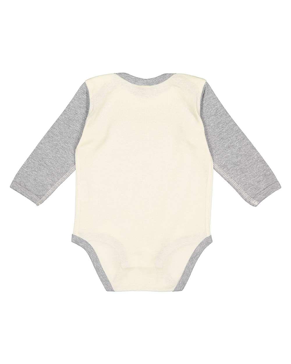 4411 Rabbit Skins Infant Long-Sleeve Baby Rib Bodysuit - Back Image