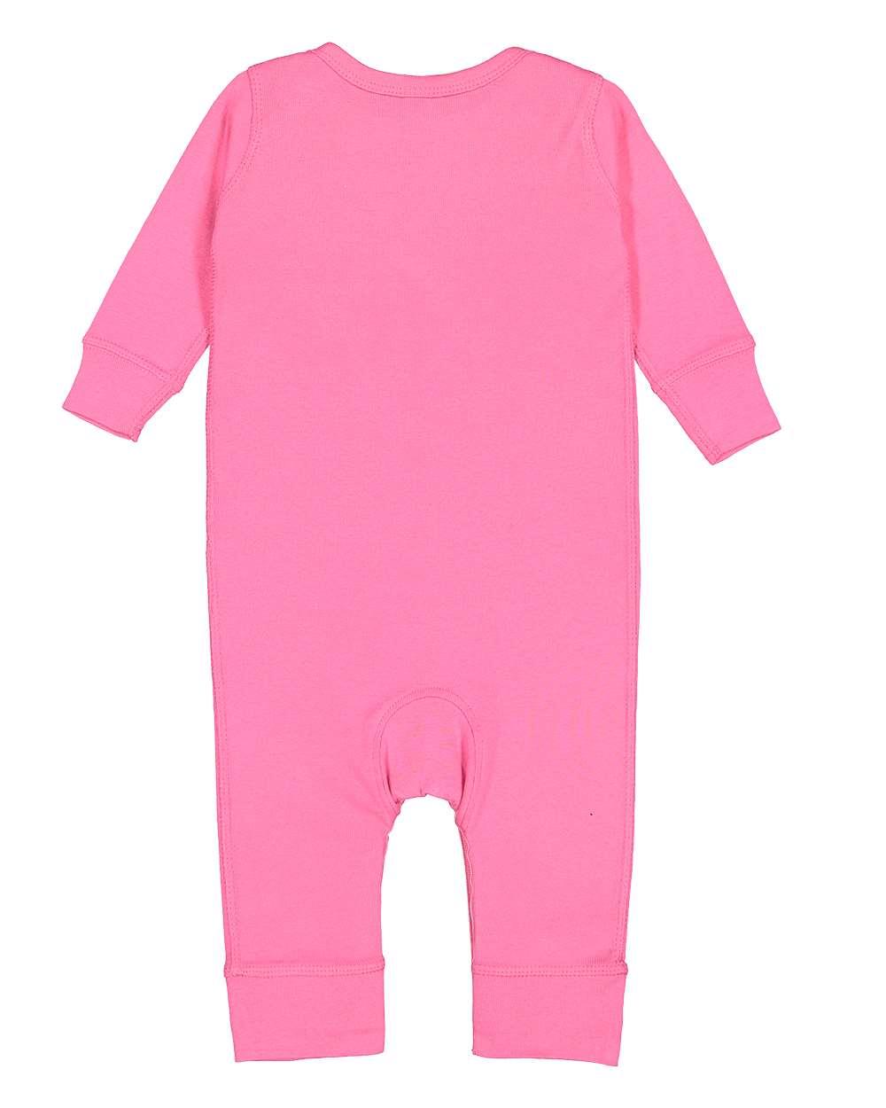 4412 Rabbit Skins Infant Long Legged Baby Rib Bodysuit - Back Image