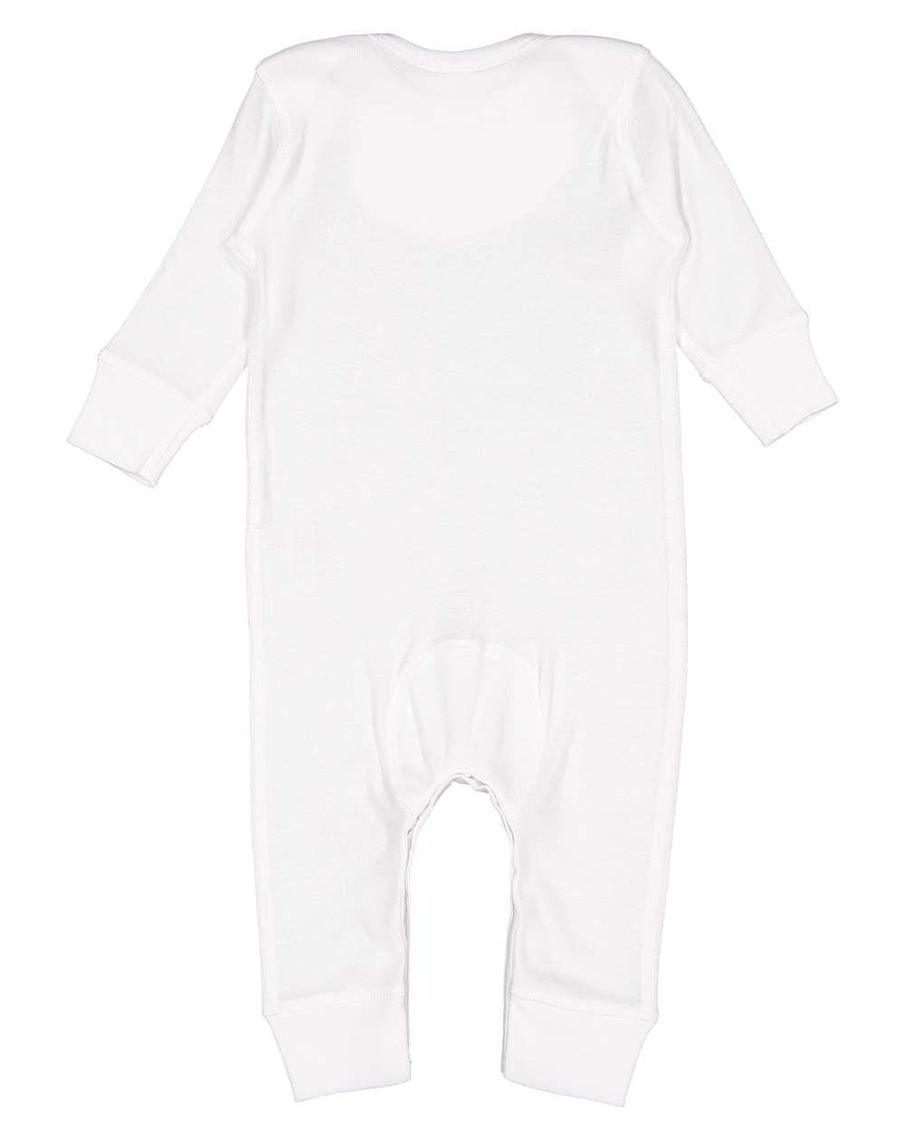 4412 Rabbit Skins Infant Long Legged Baby Rib Bodysuit - Back Image
