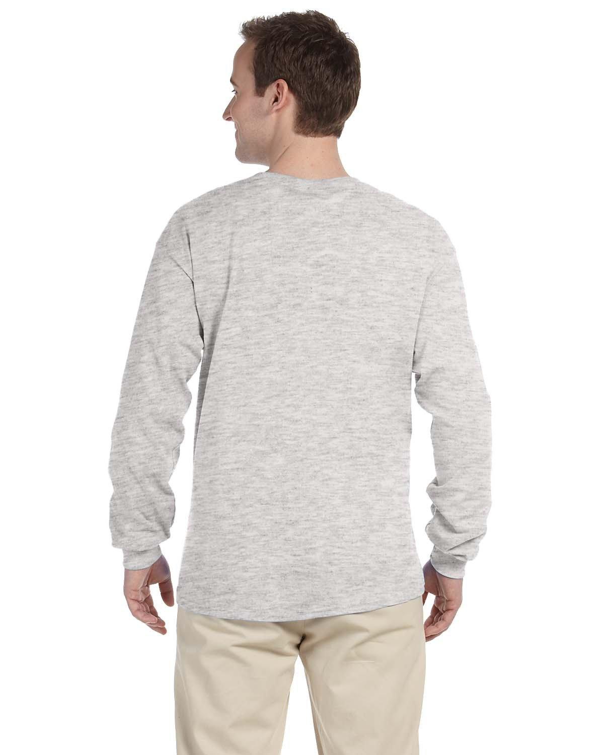 4930 Fruit of the Loom HD Cotton ™ 100% Cotton Long Sleeve T-Shirt - Back Image