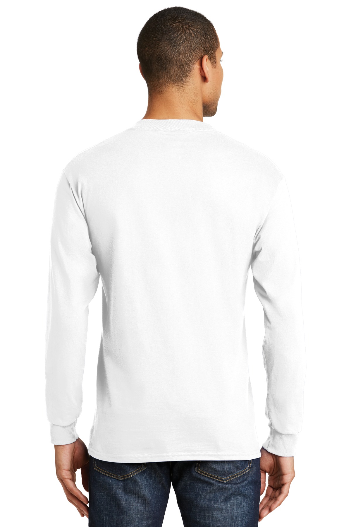 5186 Hanes Beefy-T - 100% Cotton Long Sleeve T-Shirt. - Back Image