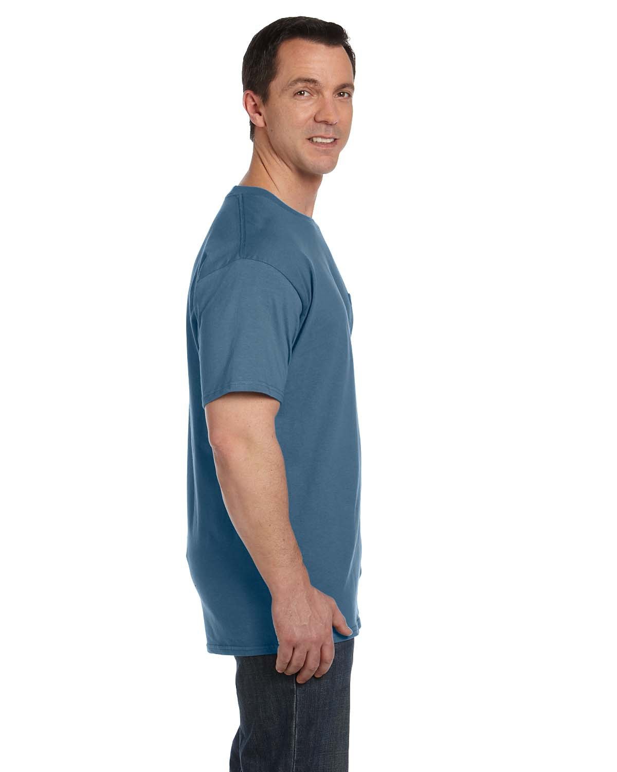 5190P Hanes Adult Beefy-T with Pocket - Siide Image