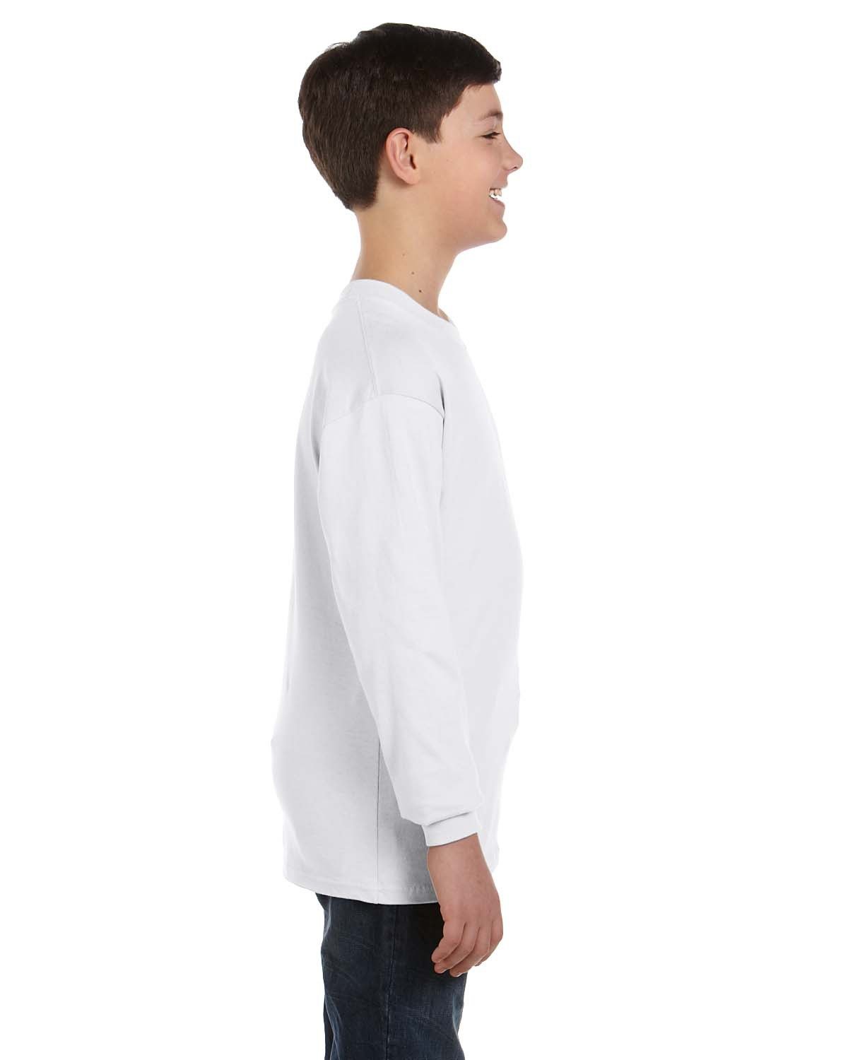 5546 Hanes Youth Authentic-T Long-Sleeve T-Shirt - Siide Image