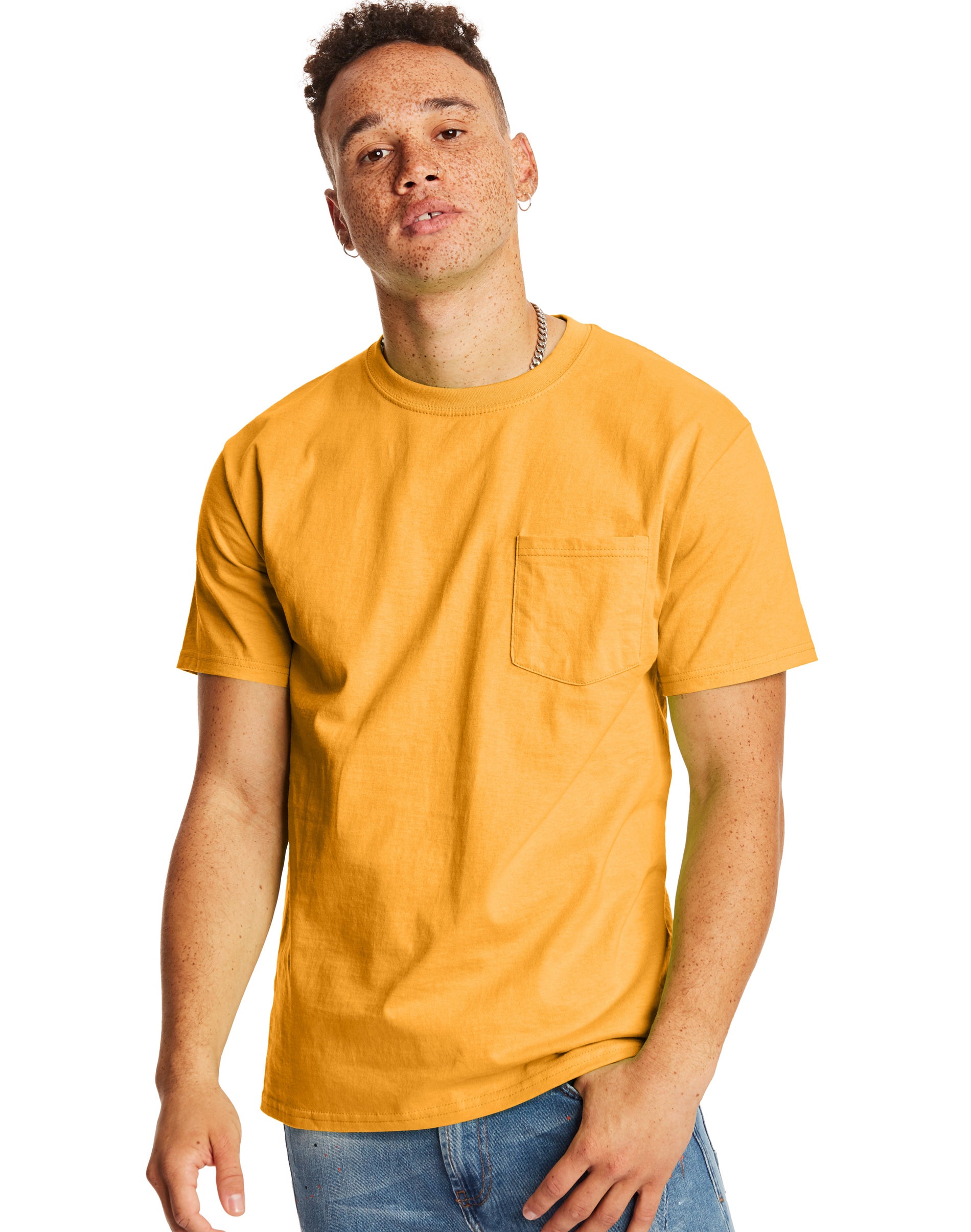 5590 Hanes - Authentic 100% Cotton T-Shirt with Pocket.