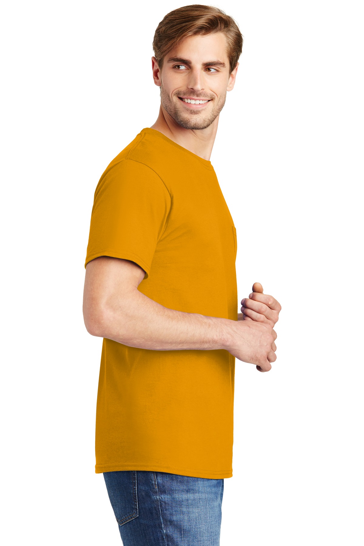 5590 Hanes - Authentic 100% Cotton T-Shirt with Pocket. - Siide Image