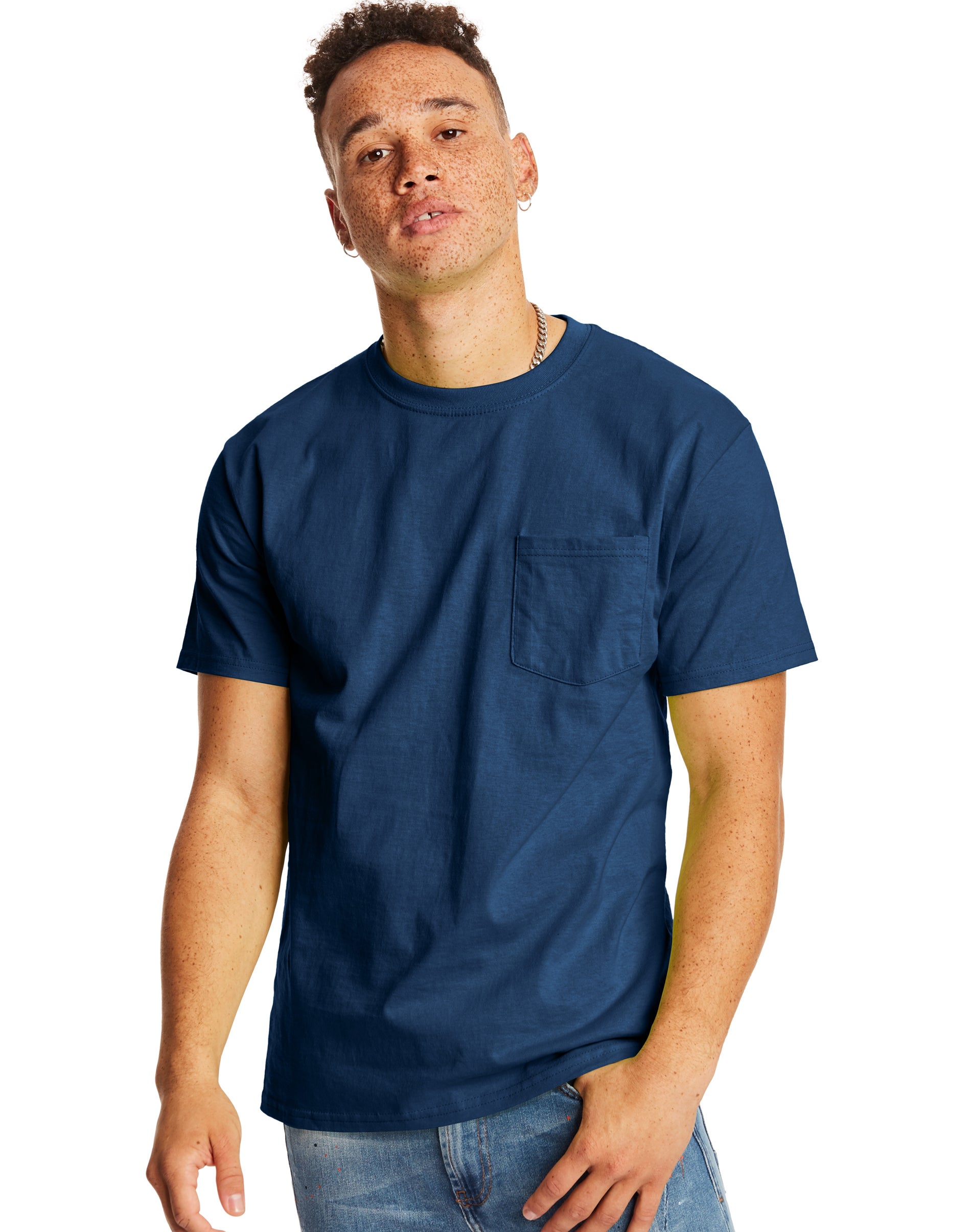 5590 H Hanes Men's Authentic-T Short Sleeve Pocket T-Shirt