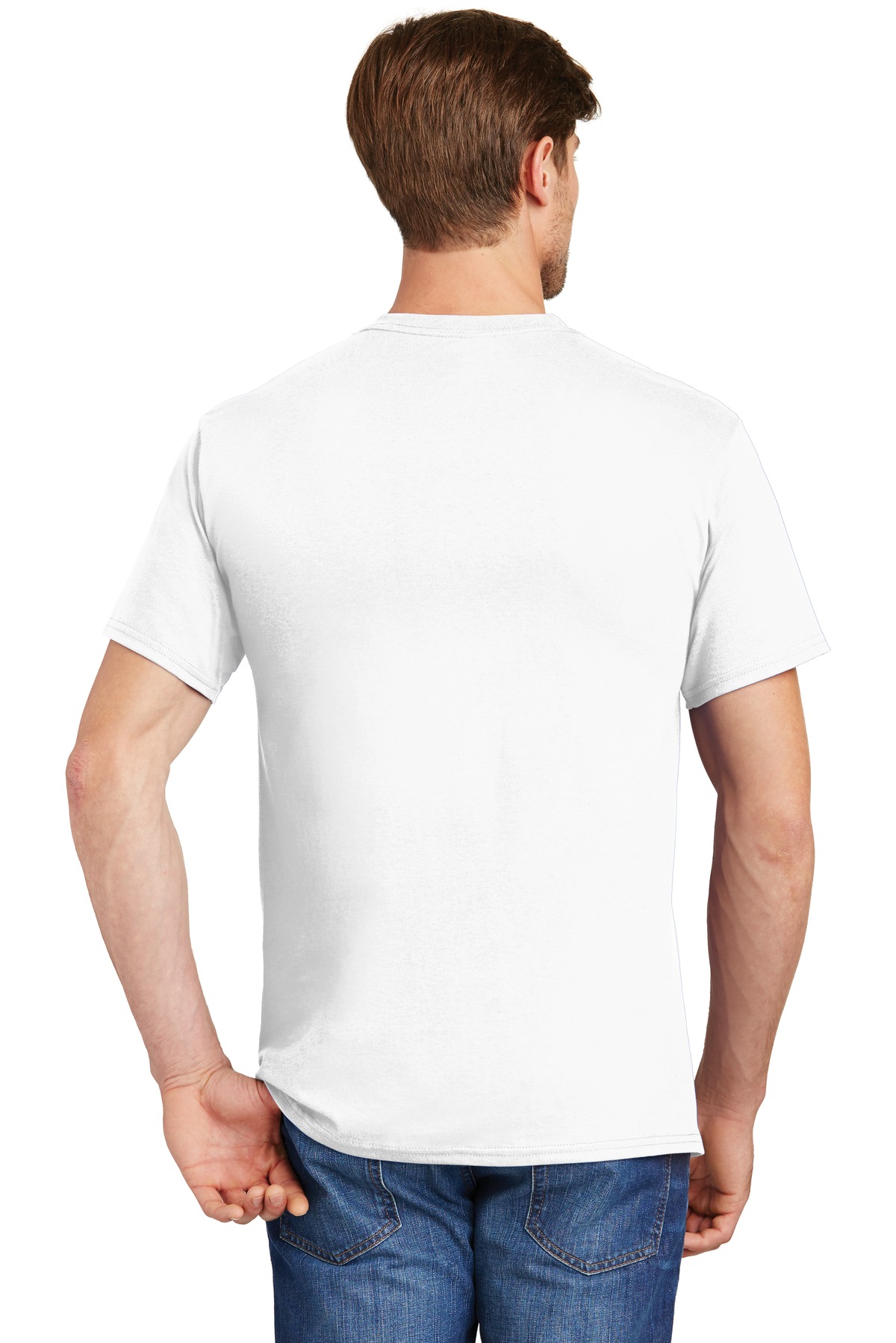 5590 Hanes - Authentic 100% Cotton T-Shirt with Pocket. - Back Image
