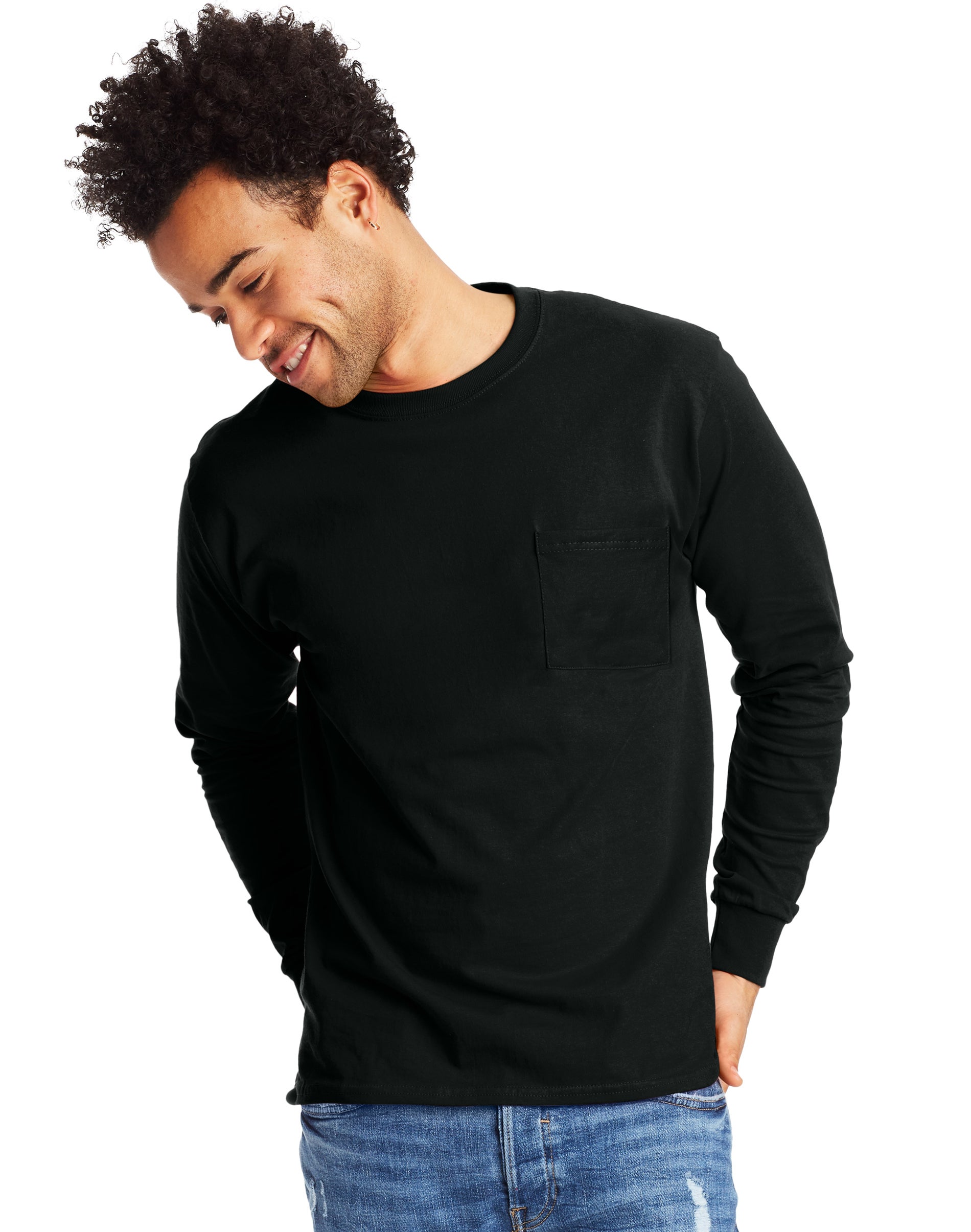 5596 Hanes Mens Authentic-T Long-Sleeve Pocket T-Shirt