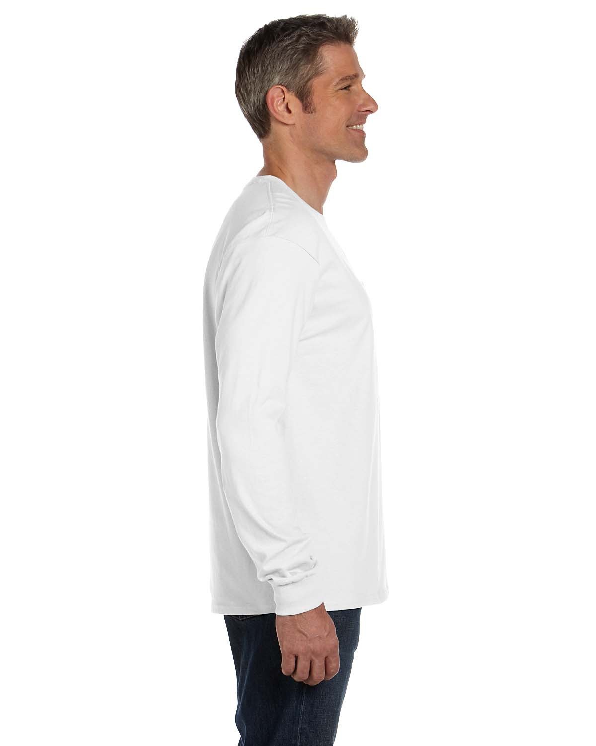 5596 Hanes Mens Authentic-T Long-Sleeve Pocket T-Shirt - Siide Image