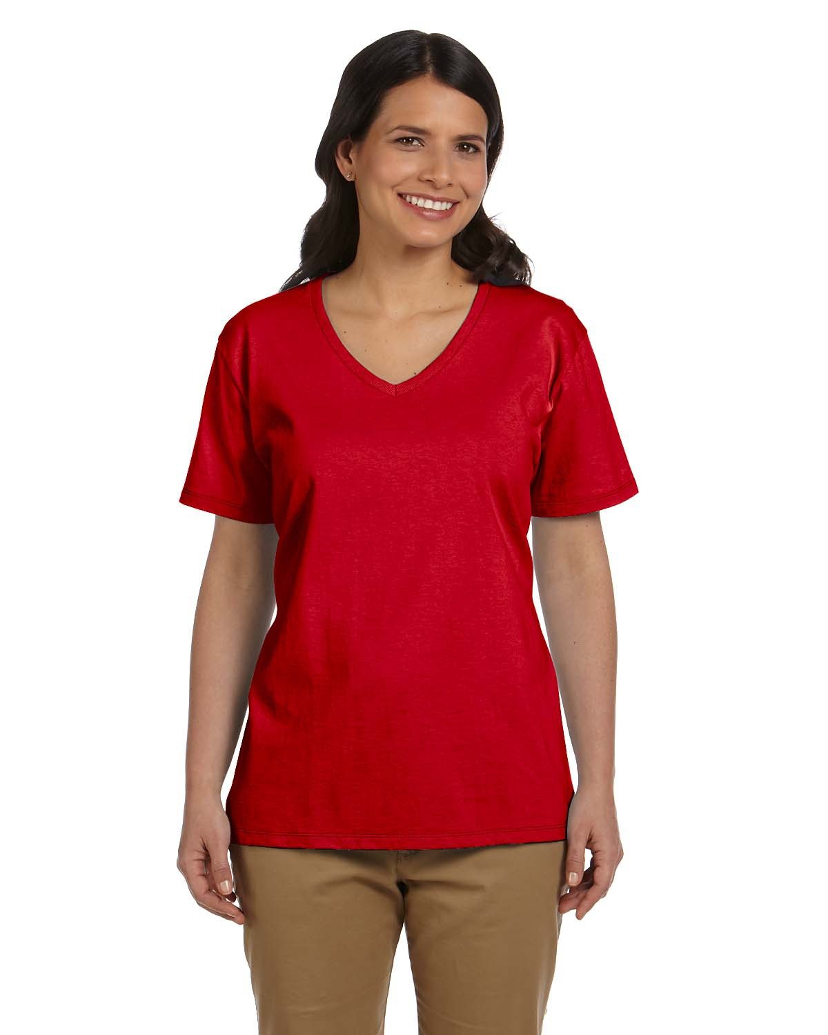 5780 Hanes Ladies V-Neck T-Shirt