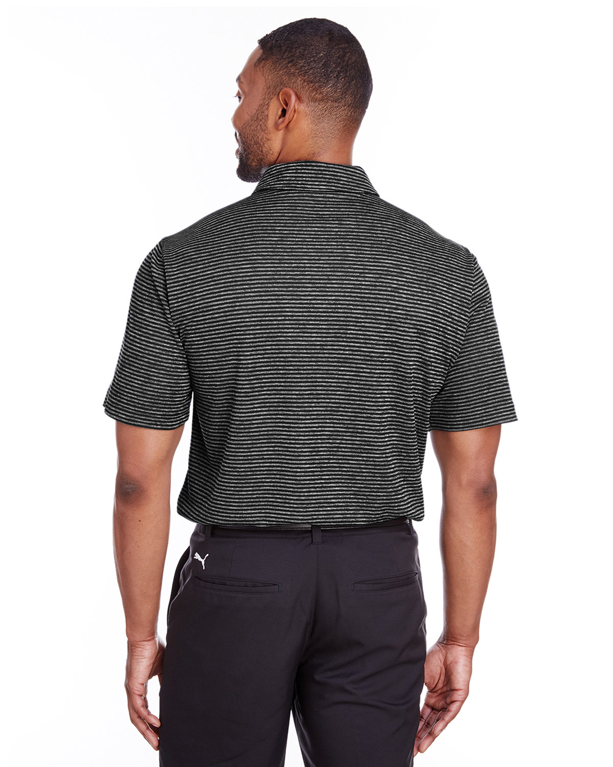 596804 Puma Mens Performance Stripe Polo 596804 Puma Mens Performance Stripe Polo - Back Image