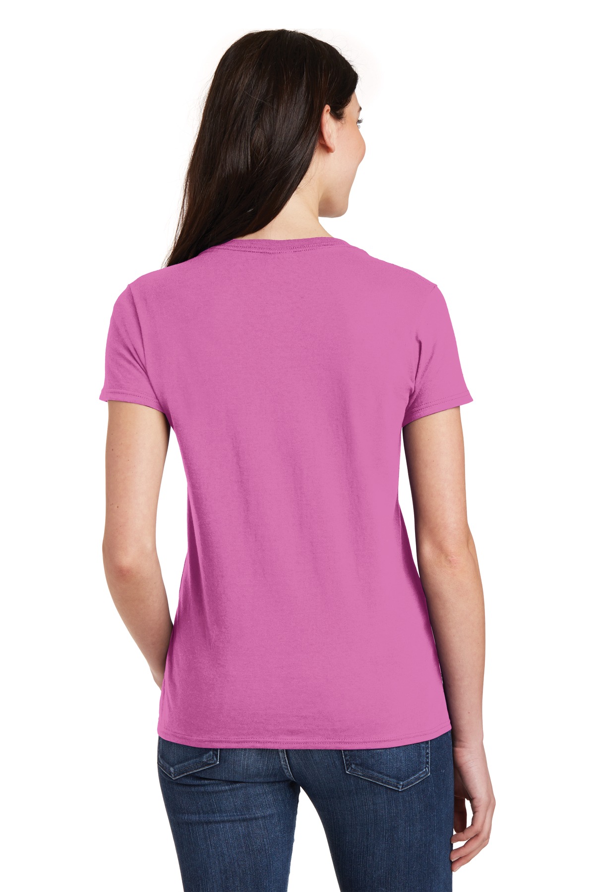 5V00L Gildan Heavy Cotton Women’s V-Neck T-Shirt - Back Image