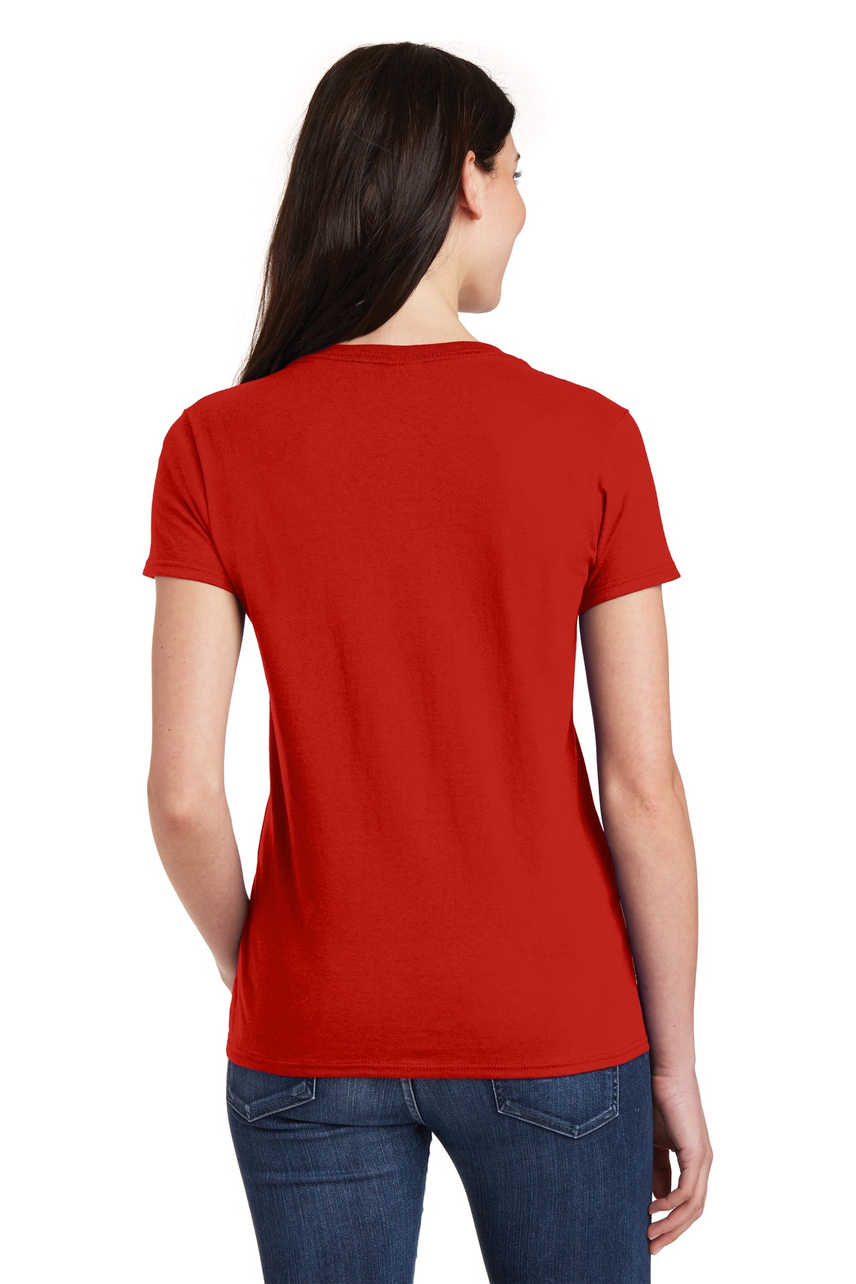 5V00L Gildan Heavy Cotton Women’s V-Neck T-Shirt - Back Image