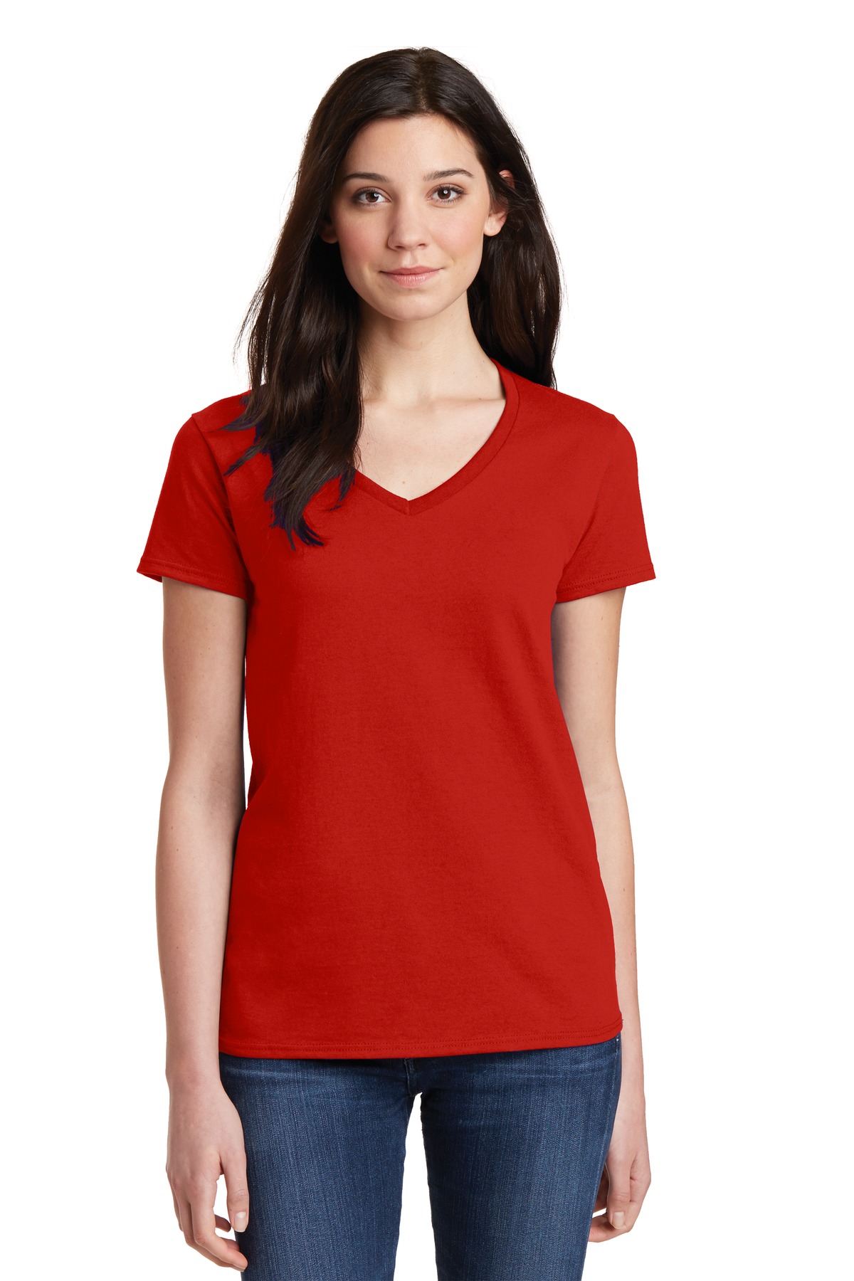 5V00L Gildan Heavy Cotton Women’s V-Neck T-Shirt