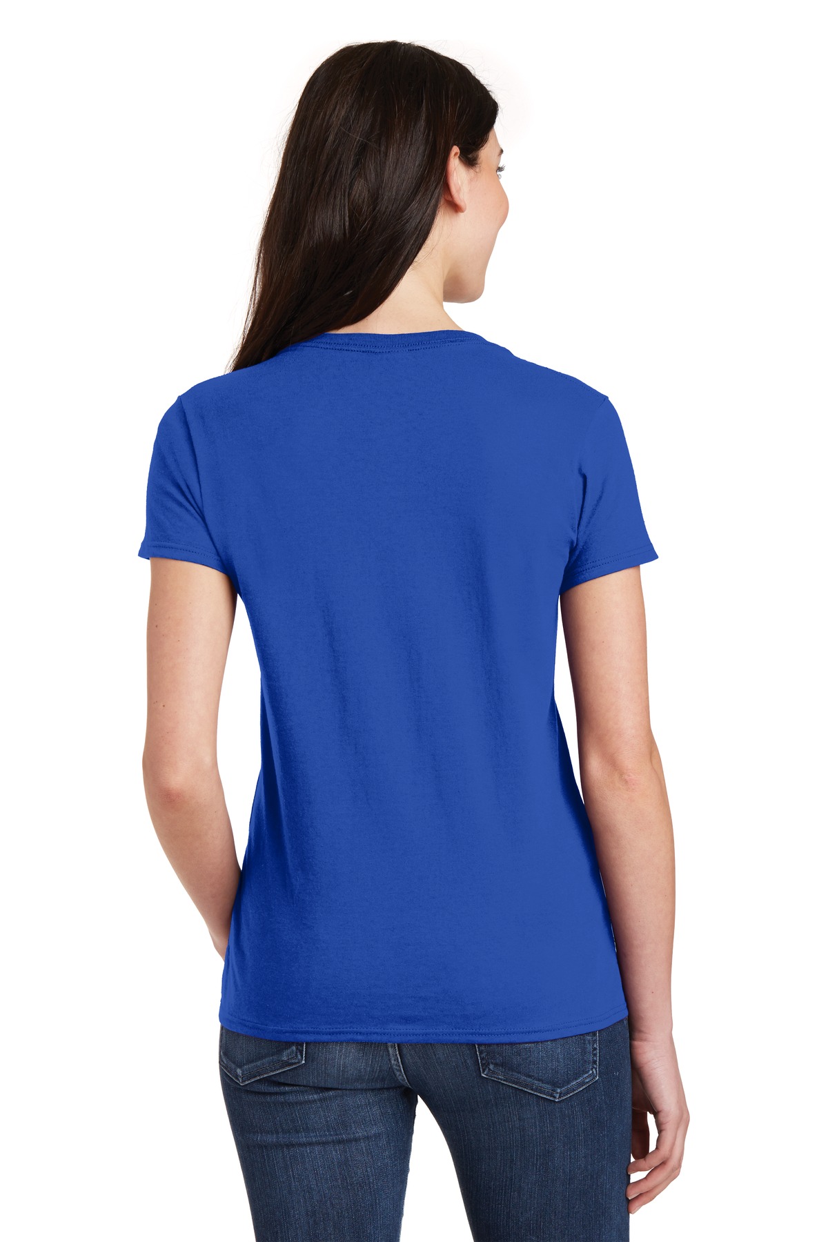 5V00L Gildan Heavy Cotton Women’s V-Neck T-Shirt - Back Image