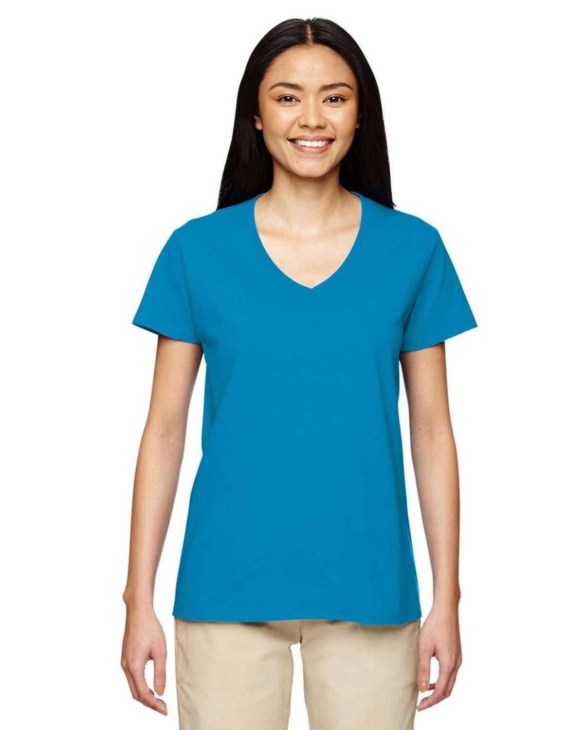 5V00L Gildan Heavy Cotton Women’s V-Neck T-Shirt Zoom Image