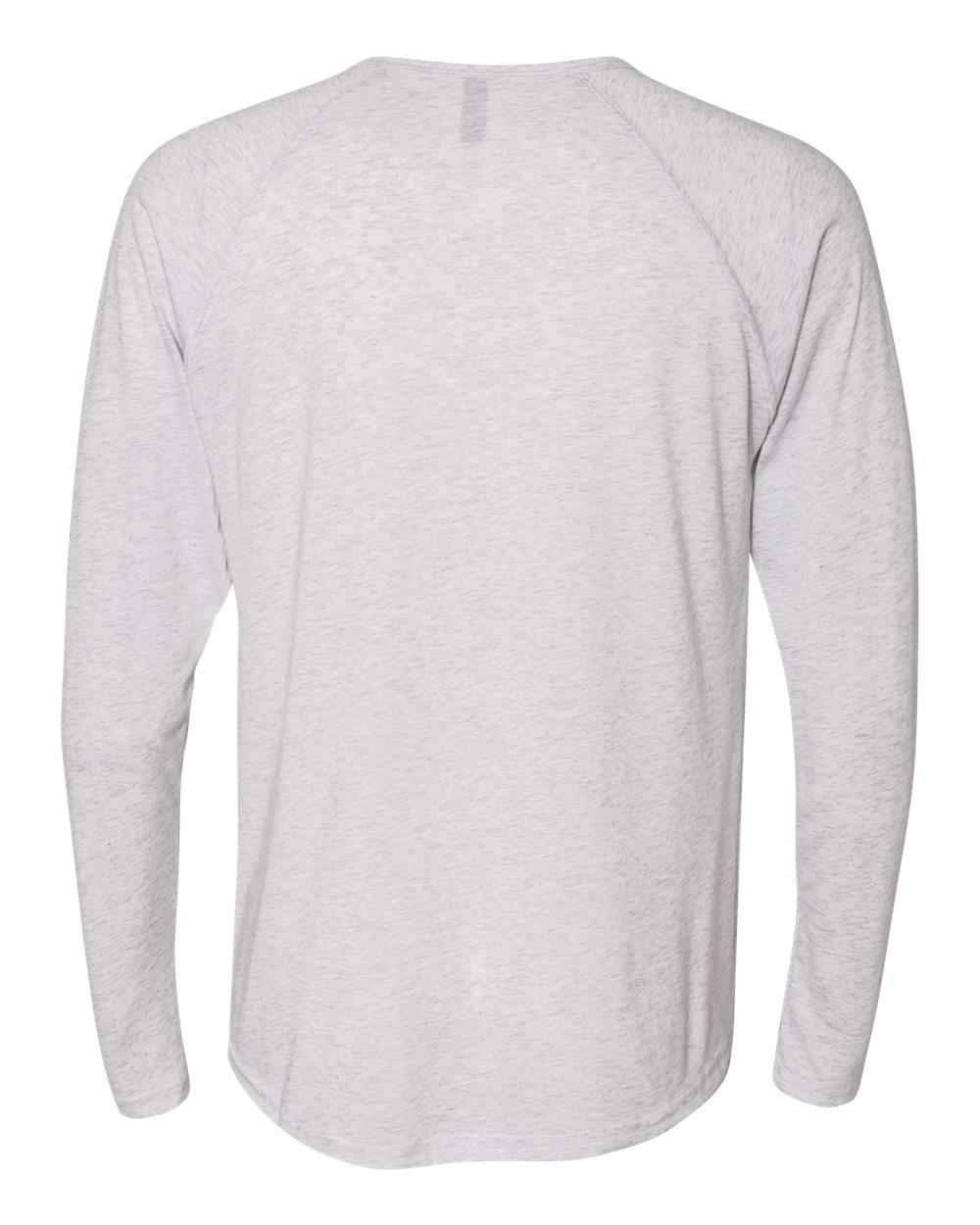 6072 Next Level Triblend Long Sleeve Henley - Back Image