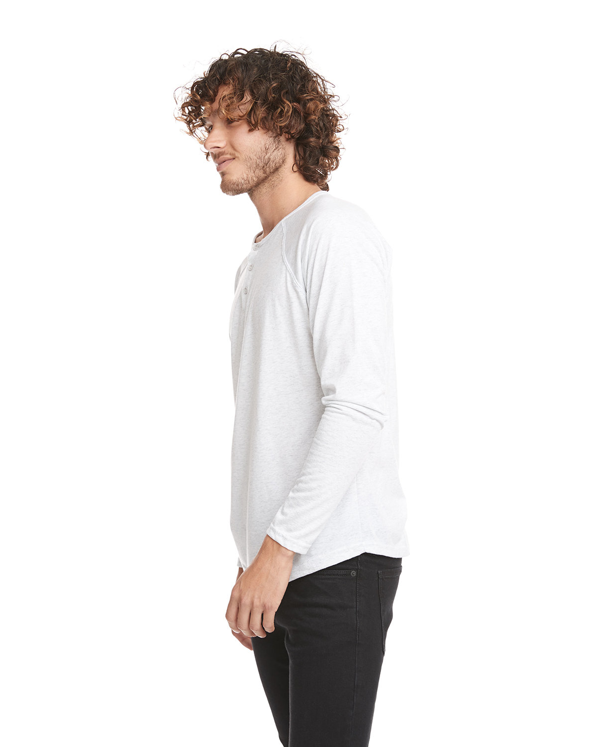 6072 Next Level Triblend Long Sleeve Henley - Siide Image