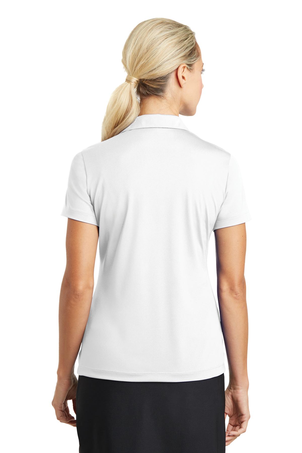 637165 Nike Ladies Dri-FIT Vertical Mesh Polo. - Back Image