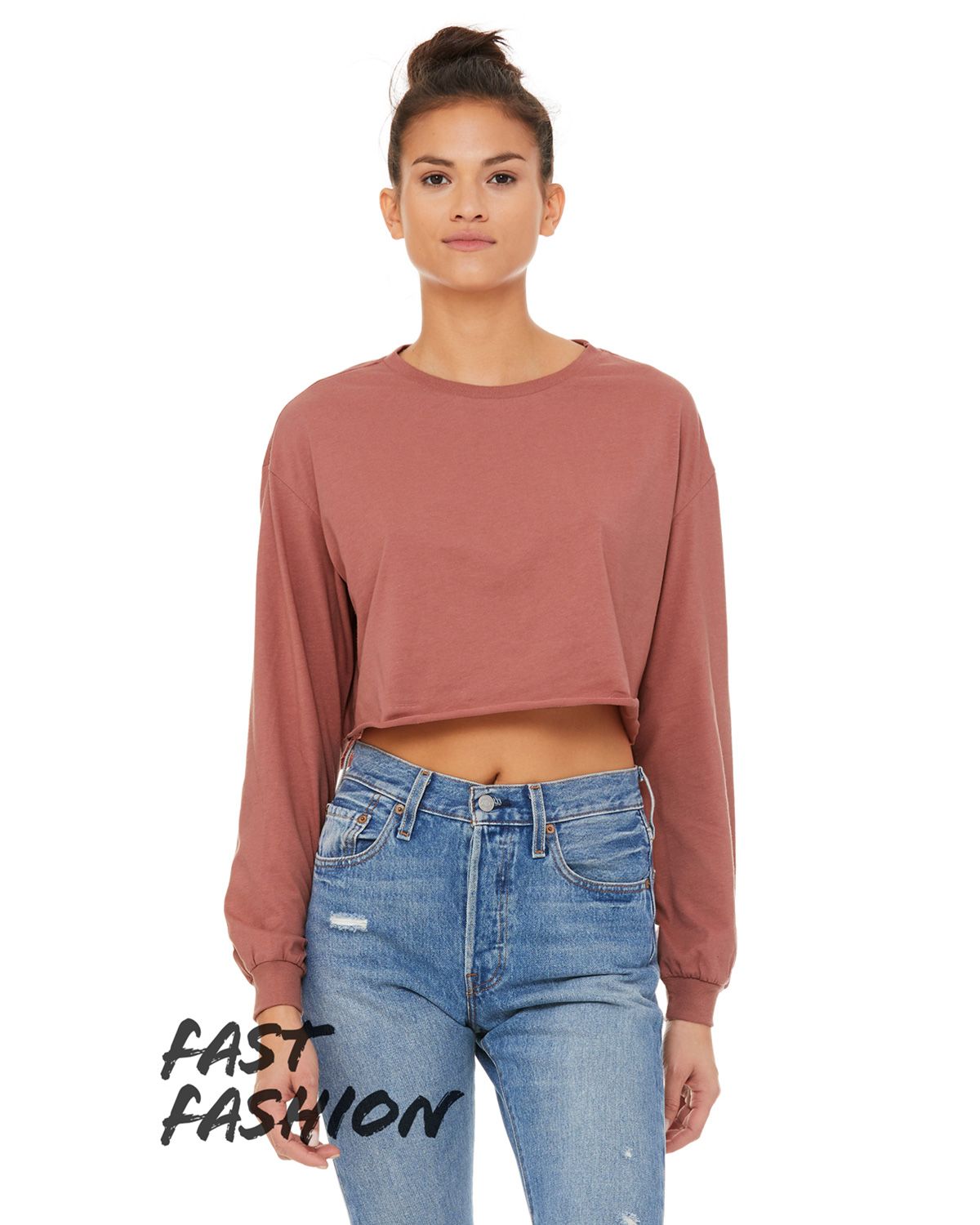 6501B Bella + Canvas FWD Fashion Ladies Cropped Long-Sleeve T-Shirt