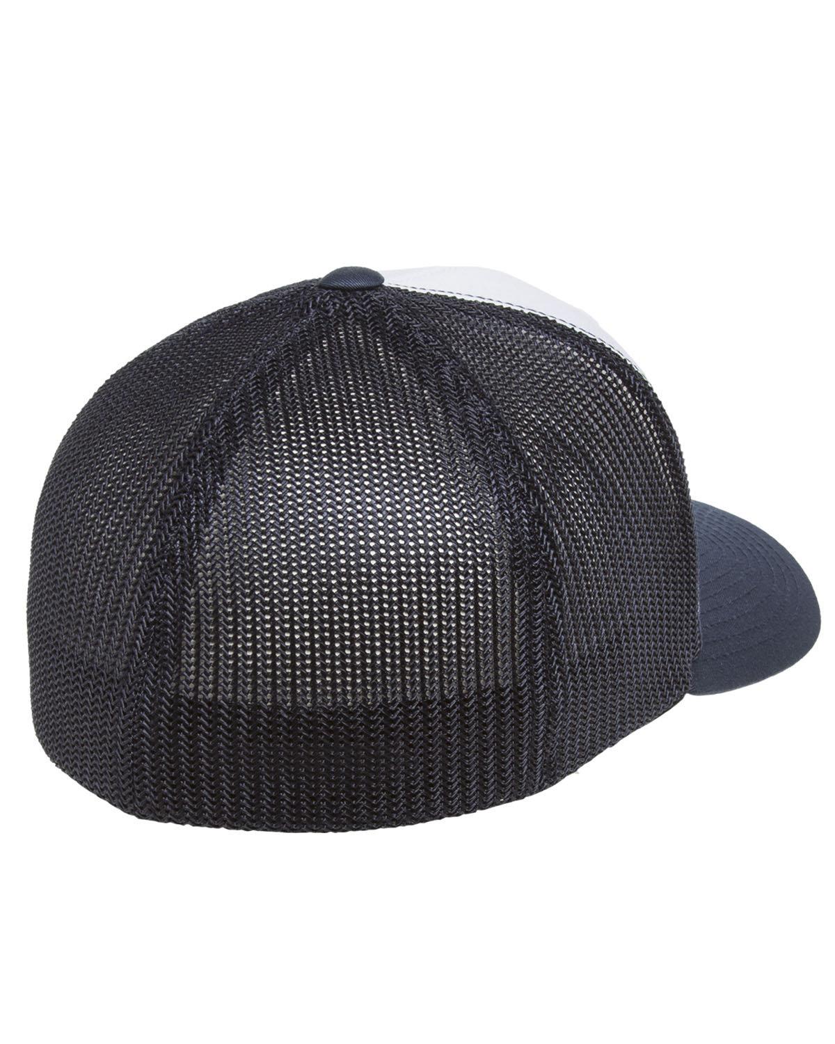 6511W Yupoong Flexfit Trucker Mesh with White Front Panels Cap - Back Image