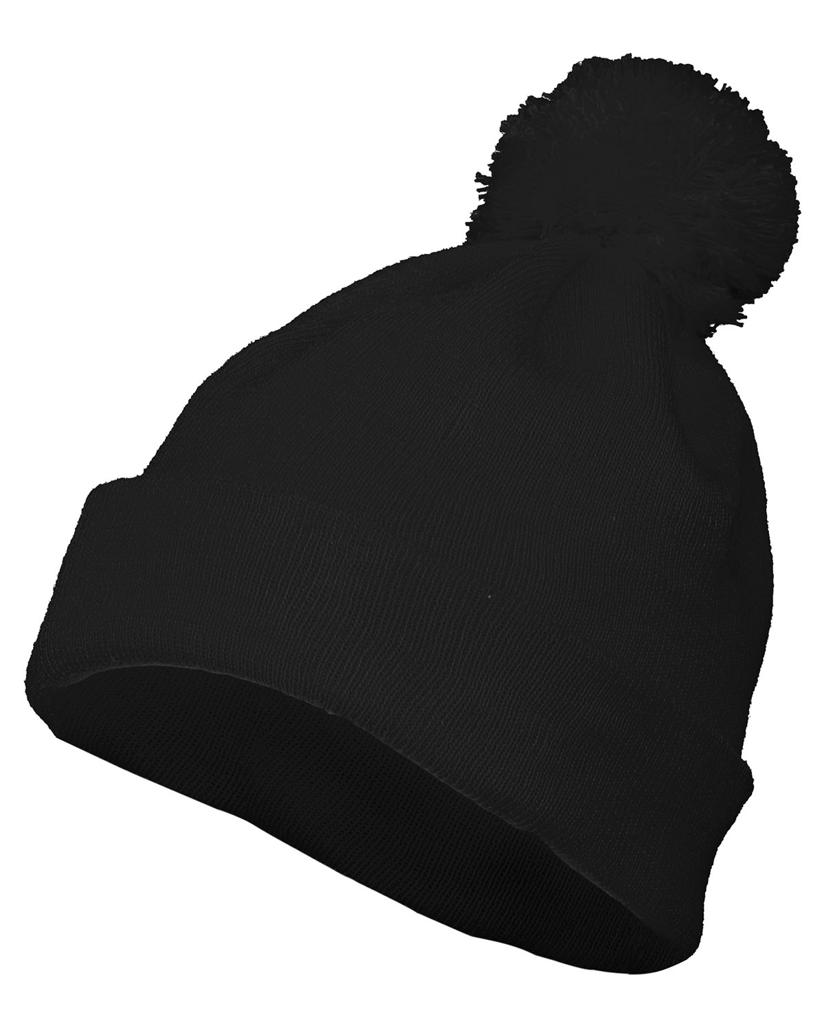 6816 Augusta Drop Ship Two Layer Acrylic Knit Pom Beanie