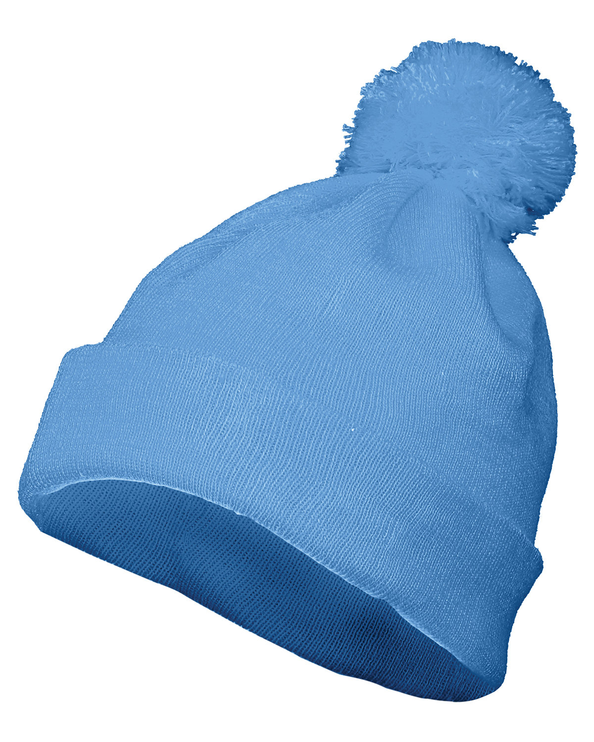 6816 Augusta Drop Ship Two Layer Acrylic Knit Pom Beanie