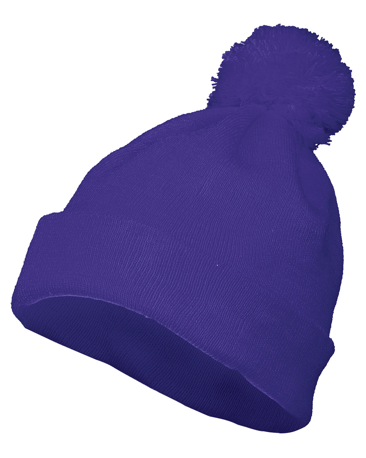 6816 Augusta Drop Ship Two Layer Acrylic Knit Pom Beanie
