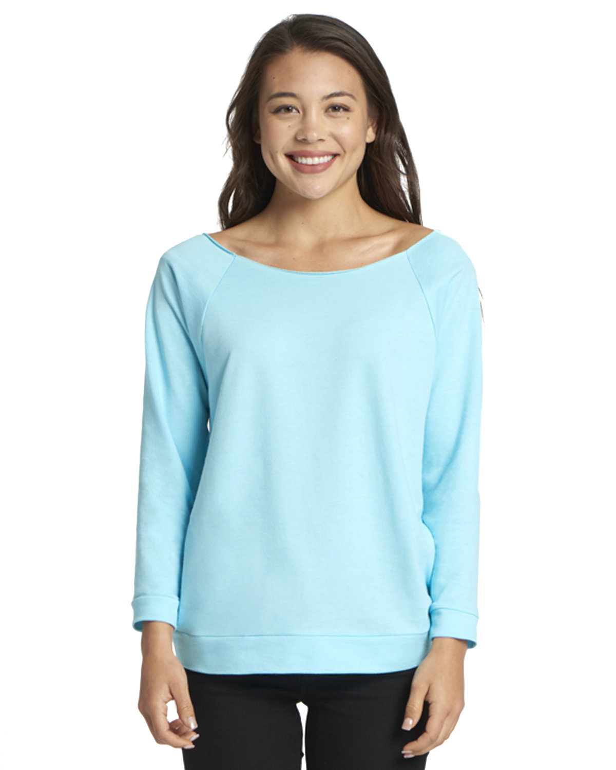 6951 Next Level Womens Terry Raw Edge Three-Quarter Sleeve Raglan 6951 Next Level Womens Terry Raw Edge Three-Quarter Sleeve Raglan